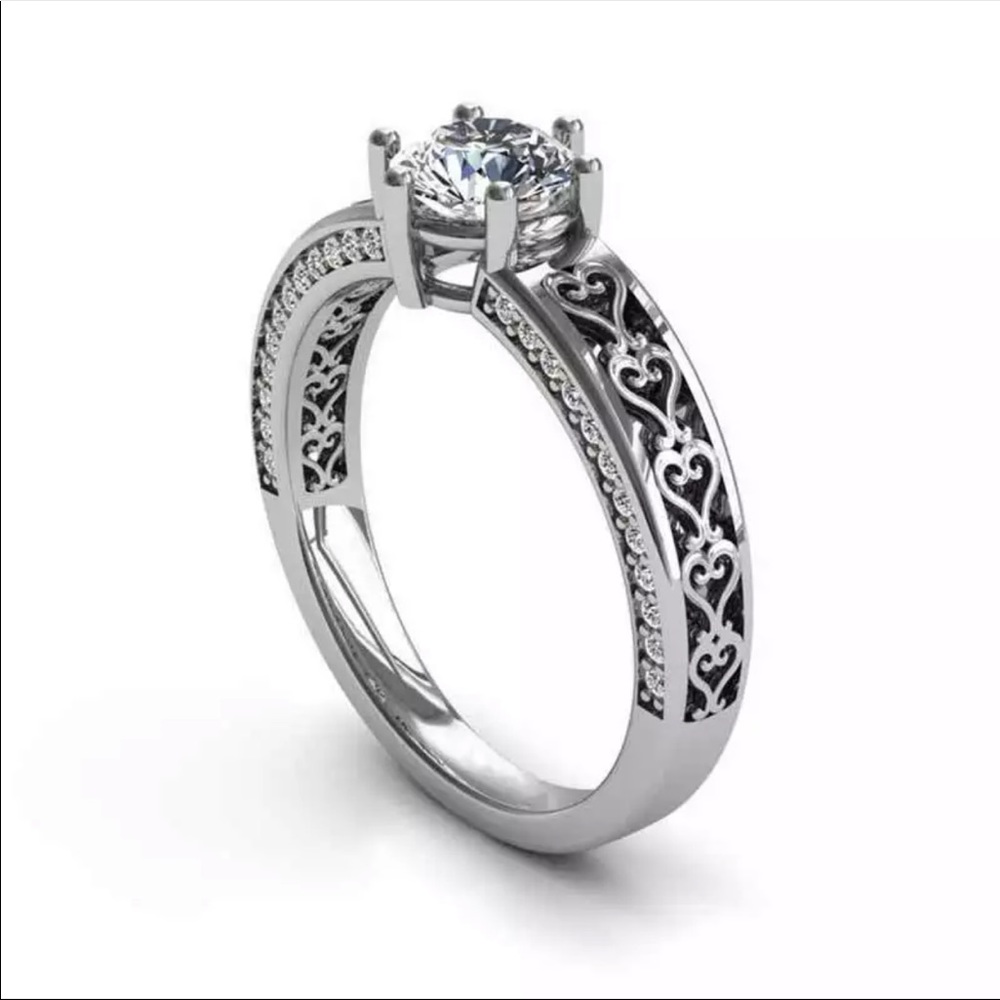 New 925 Silver Women’s Wedding Diamond Ring